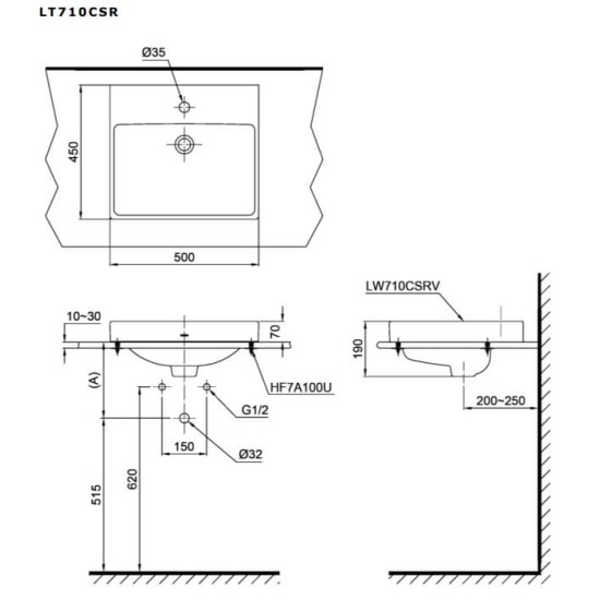 Chậu Rửa Lavabo TOTO LT710CSR Đặt Bàn