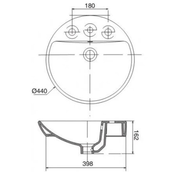 Chậu rửa lavabo Viglacera V26 đặt bàn