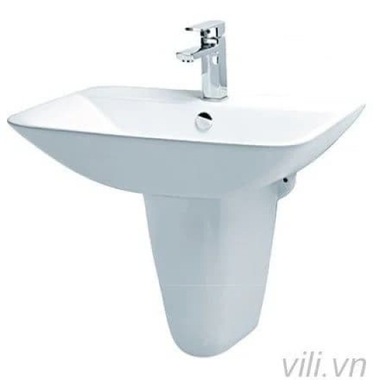 Chậu rửa Lavabo Caesar L2365/P2443 treo tường chân ngắn