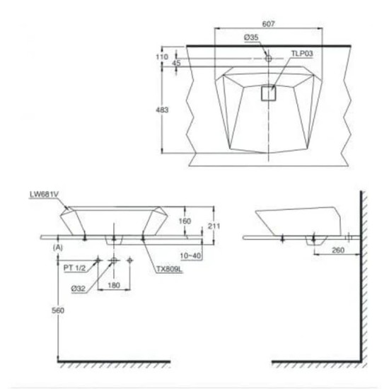 Chậu Rửa Mặt Lavabo TOTO LT681 Đặt Bàn