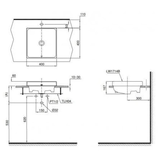 Chậu Rửa Mặt Lavabo TOTO LW1714B Đặt Bàn