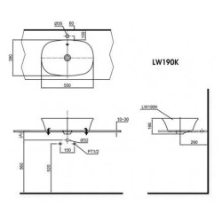 Chậu Rửa Mặt Lavabo TOTO LW190K Đặt Bàn Chậu Rửa Mặt Lavabo TOTO LW190K Đặt Bàn