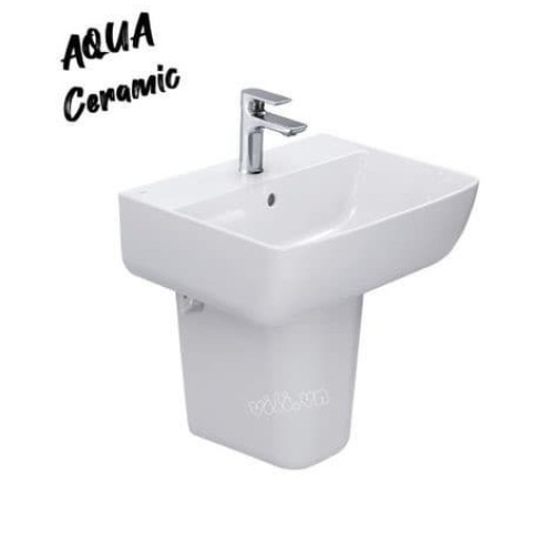 Lavabo Inax AL-312V/L-298VC Treo Tường Chân Ngắn Aqua Ceramic