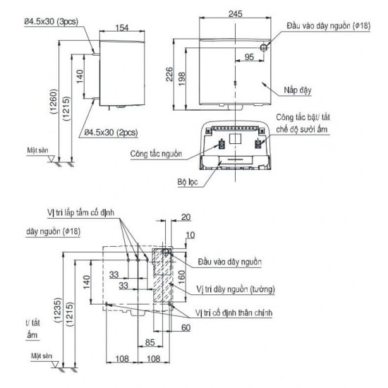 Máy Sấy Tay TOTO TYC322WF Tốc Độ Cao