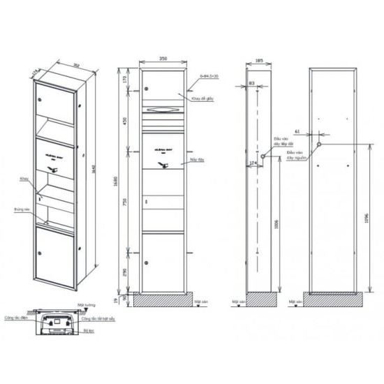 Máy Sấy Tay TOTO TYC602P Âm Tường