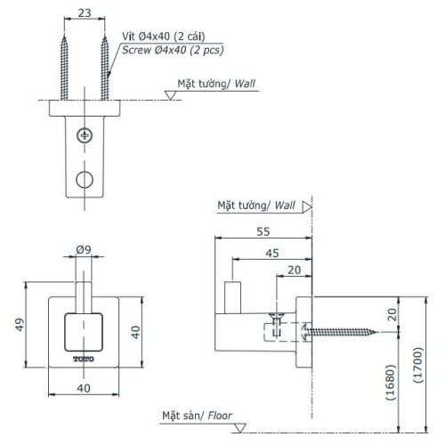 Móc Áo TOTO YRH408V