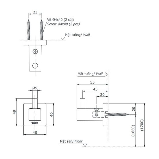 Móc Áo TOTO YRH408V