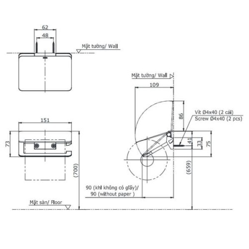 Móc Treo Giấy Vệ Sinh TOTO YH902V