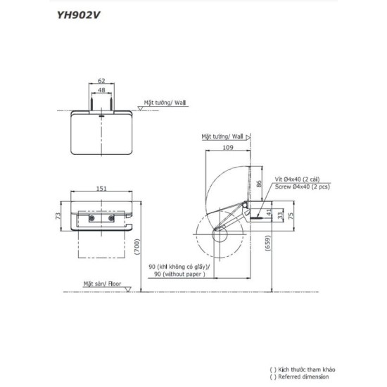 Móc Treo Giấy Vệ Sinh TOTO YH902V