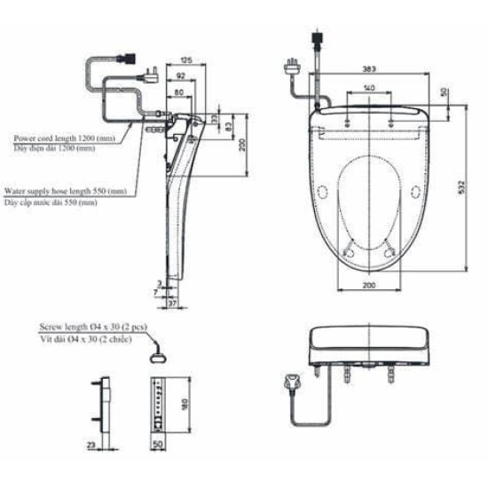 Nắp Rửa Điện Tử Washlet TOTO TCF4911Z (W11)