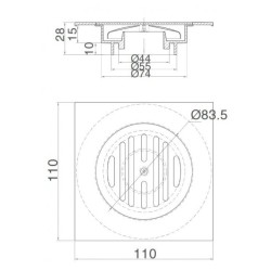 Phễu Thoát Sàn Inax PBFV-110 Vuông 110x110