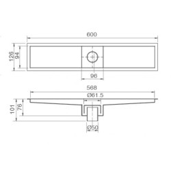 Phễu Thoát Sàn Inax PBFV-600 Kiểu Dài