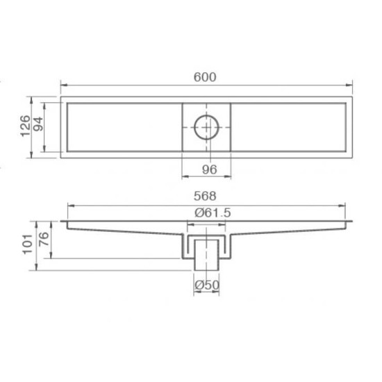 Phễu Thoát Sàn Inax PBFV-600 Kiểu Dài