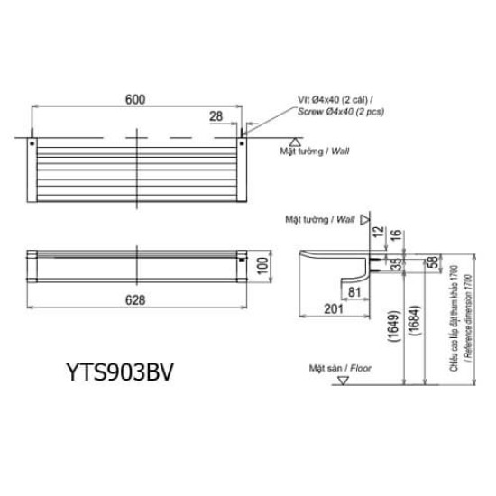 Thanh Treo Khăn TOTO YTS903BV Hai Tầng