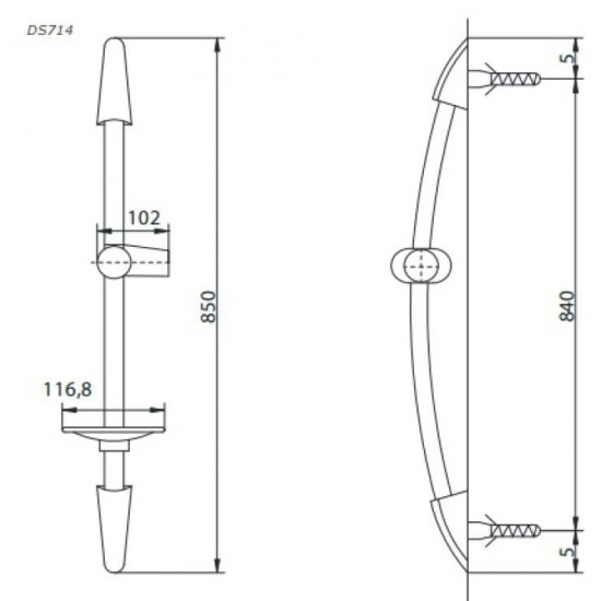 Thanh Trượt Sen Tắm TOTO DS714R