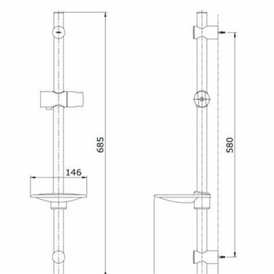 Thanh Trượt Sen Tắm TOTO TTSR701