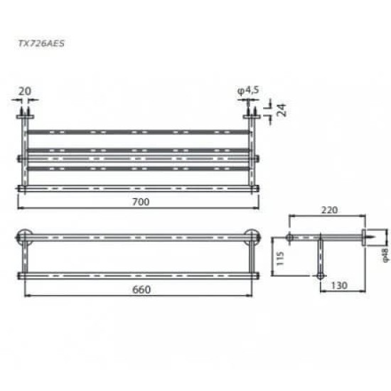 Thanh Vắt Khăn TOTO TX726AES Hai Tầng