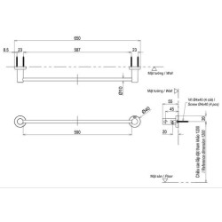 Thanh Vắt Khăn TOTO YT406S6RV Inox