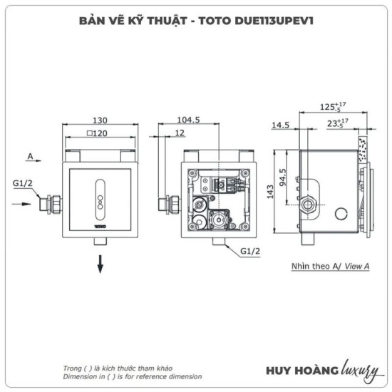 Van Xả Cảm Ứng TOTO DUE113UPE dùng điện