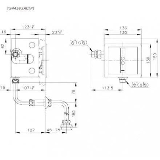 Van Xả Cảm Ứng TOTO TS445V2ACPK dùng điện