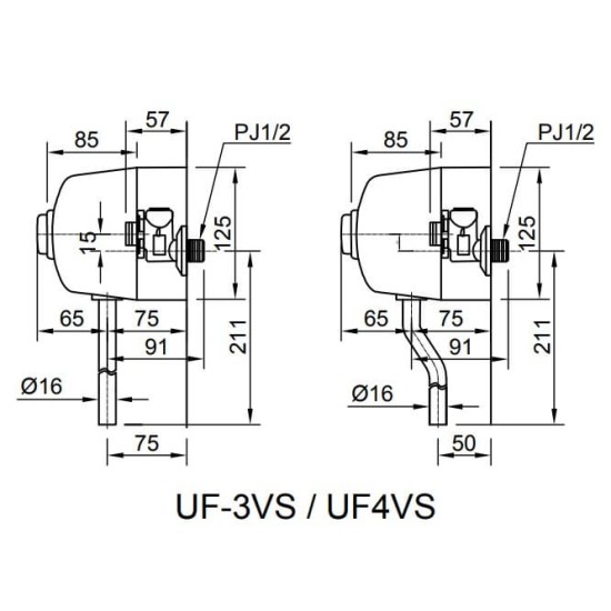 Van Xả Nhấn Bồn Tiểu Inax UF-3VS (Ống Thẳng)