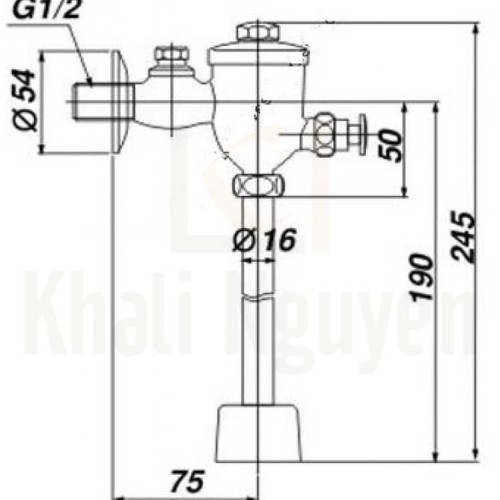 Van Xả Nhấn Bồn Tiểu Inax UF-8V (Ống Thẳng)