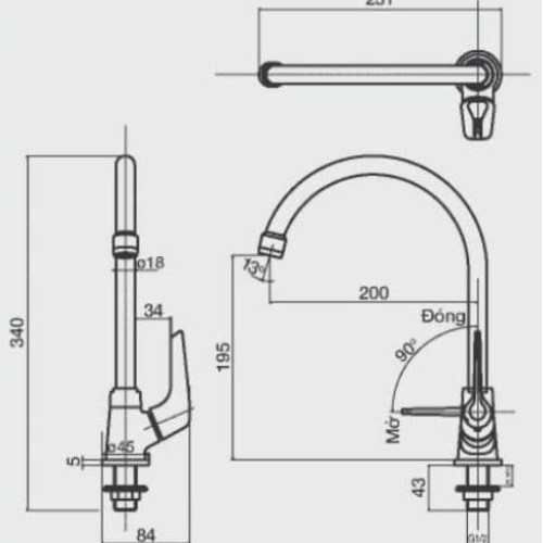 Vòi Bếp Inax SFV-17 Lạnh