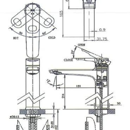 Vòi Lavabo Inax LFV-652SH Đặt Bàn Nóng Lạnh