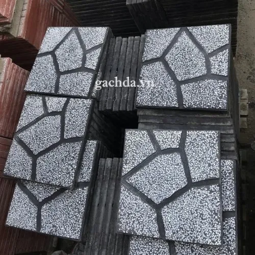 Gạch Lát Vỉa Hè 40x40 Terrazzo Giả Đá Xám