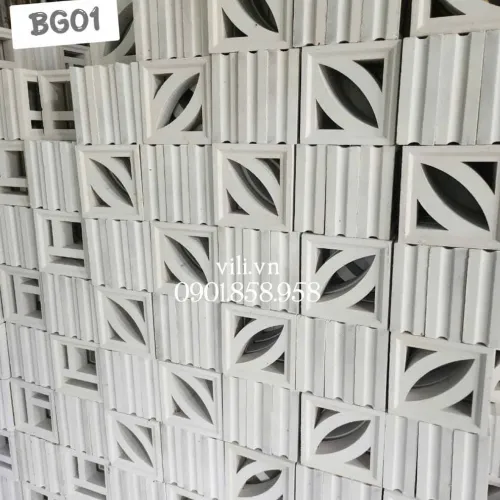 Gạch bông gió xi măng BG01 trắng